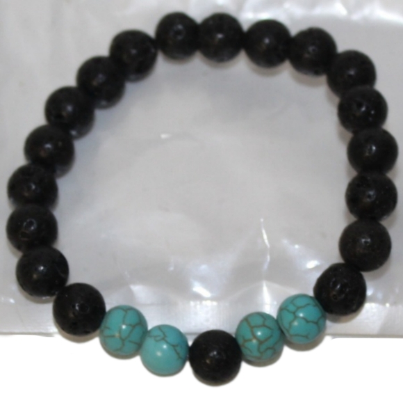 Black Agate & Turquoise Bracelet - Picture 10 of 12